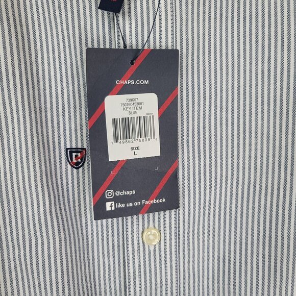 Chaps Heritage Striped Button Down Shirt Men's Large NWT Long Sleeve Casual - Picture 8 of 13